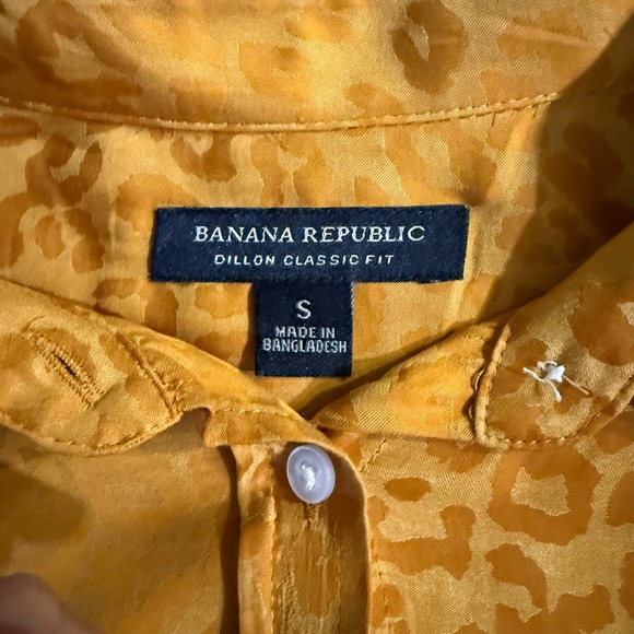 Leopard Print Mustard Button-Up Blouse - Picture 8 of 11